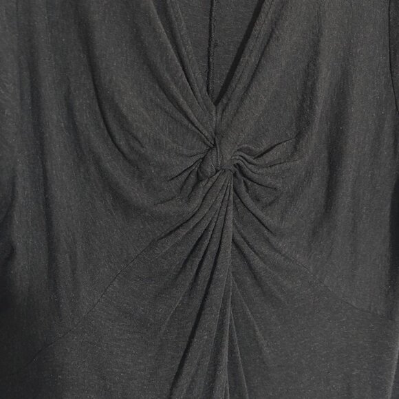 Lane Bryant Women's Short Sleeve Front Gathered Pullover Top in Black - Sz 22/24 - Picture 3 of 6